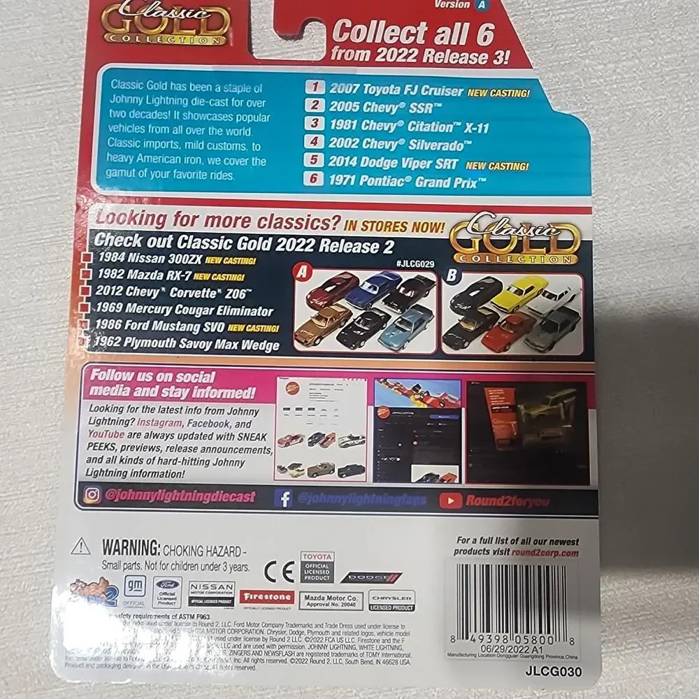Johnny lightning diecast cars classic gold collection lot of 6 cars